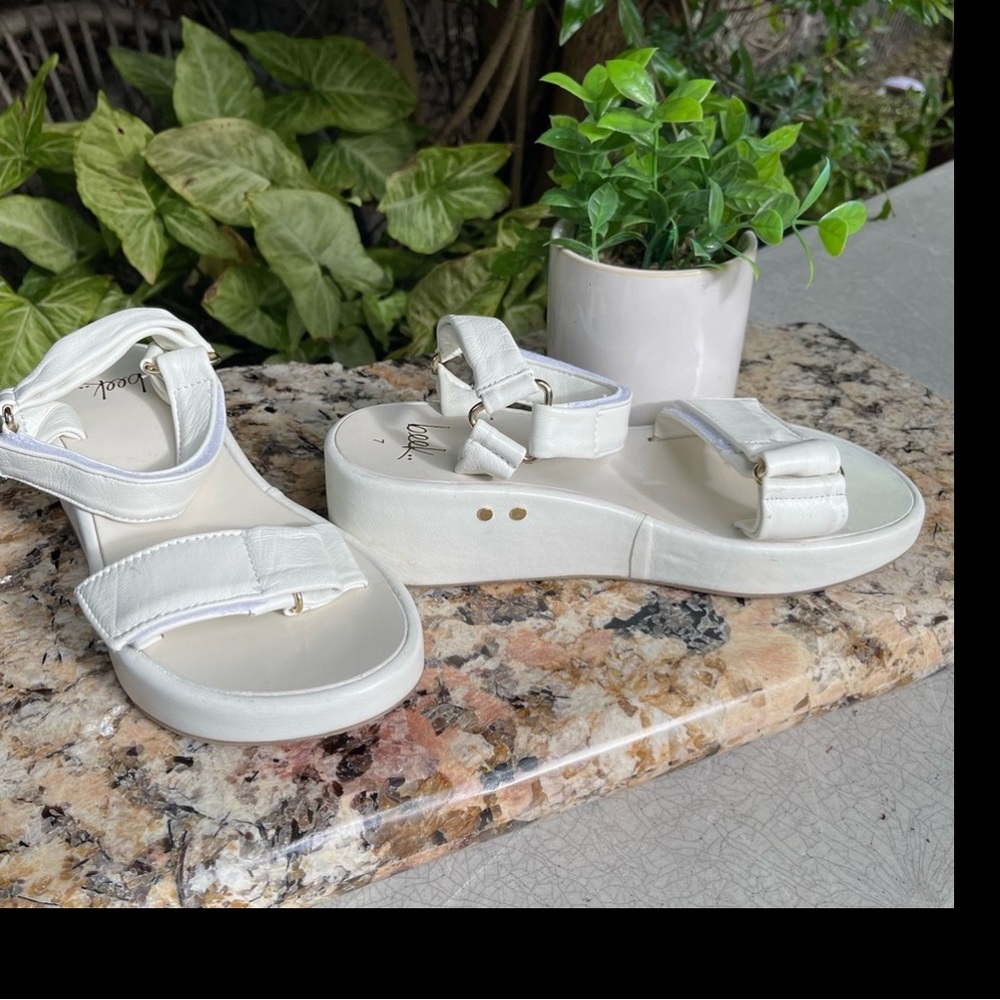 🌷- Beek white Leather wedge sandal Size 7 - Picture 8 of 16